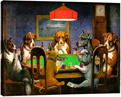 famous dog playing poker painting